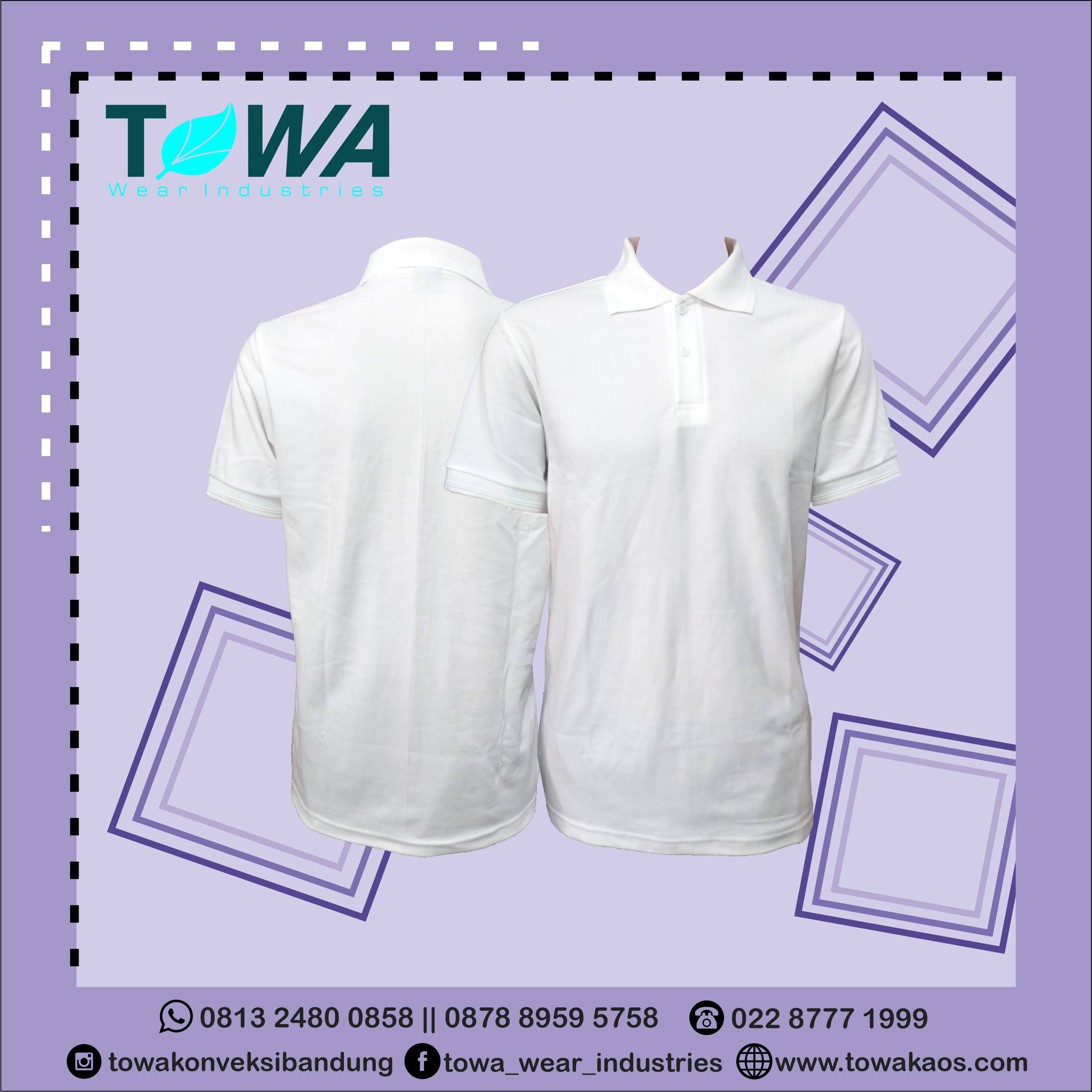 poloshirt polos putih baju kerah bahan lacoste