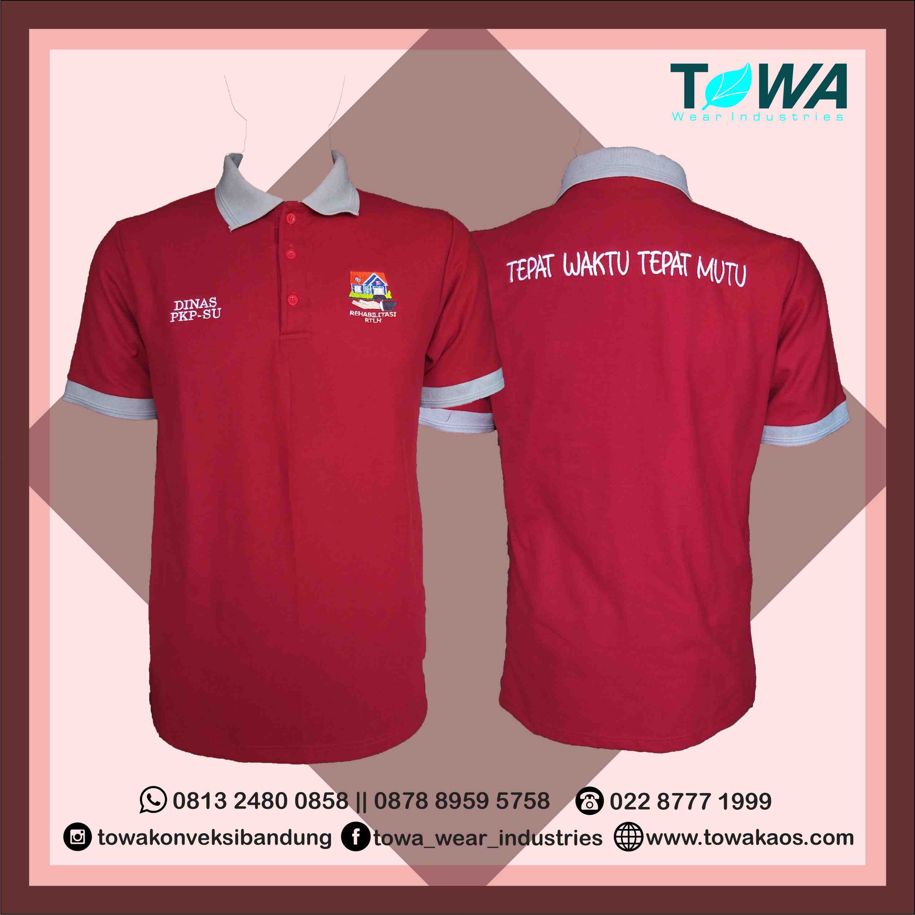 baju poloshirt dinas pkp su kombinasi bahan lacoste cotton pendek