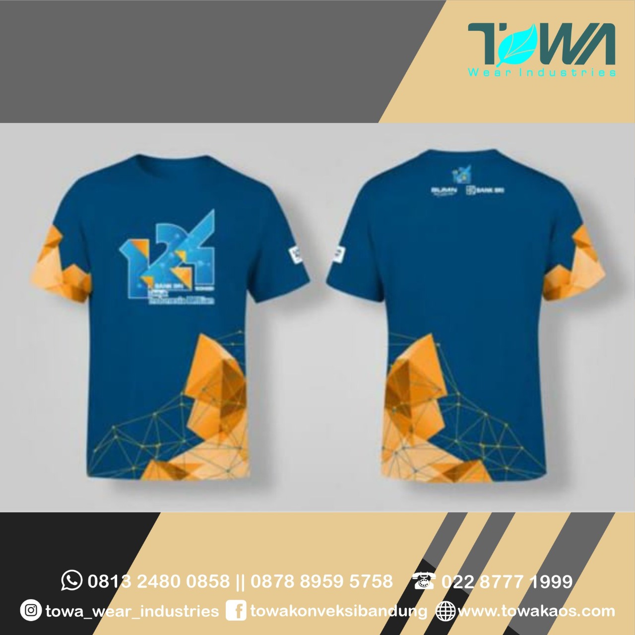 supplier seragam kaos peserta hut bri ke-124
