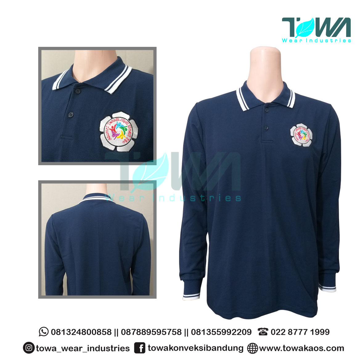 Poloshirt Baju Kaos Kerah Seragam Reuni Alumni 78 Lacoste Navy Panjang