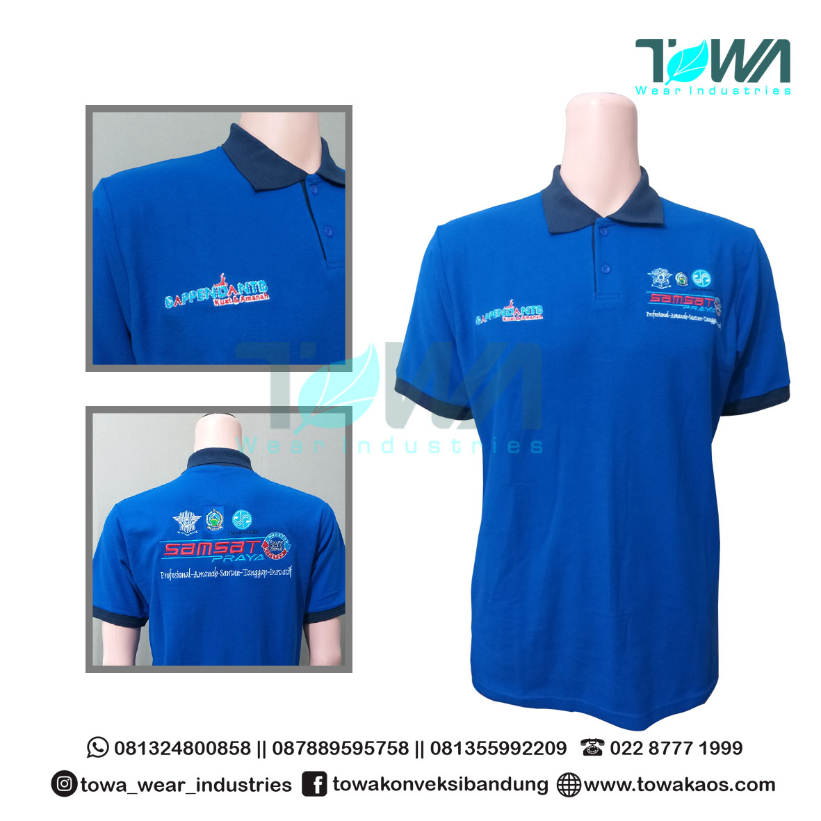 Baju Kaos Kerah Baju Seragam Samsat Benhur Navy