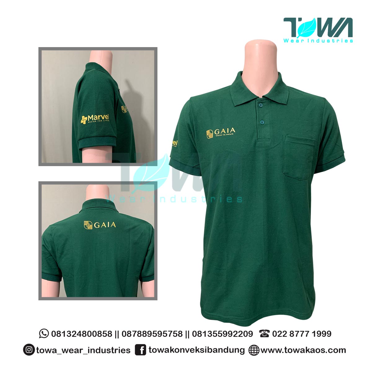 Baju Kaos Kerah Baju Poloshirt Seragam Perusahaan GAIA Panel