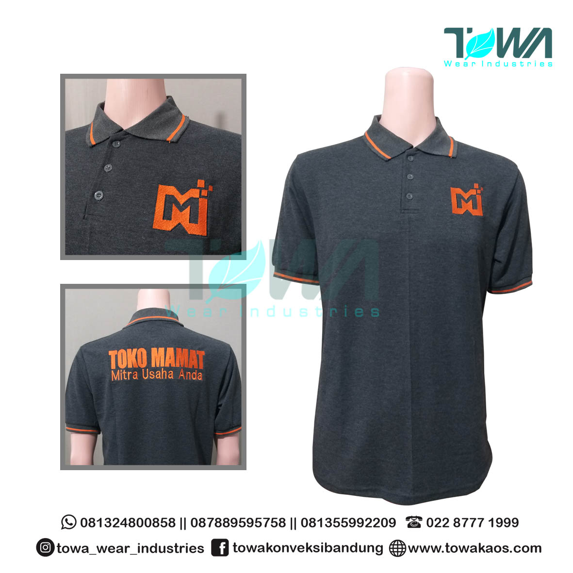 Baju Kaos Kerah Baju Poloshirt Baju Seragam Toko Mamat Bahan Lacoste Abu Misty Tua