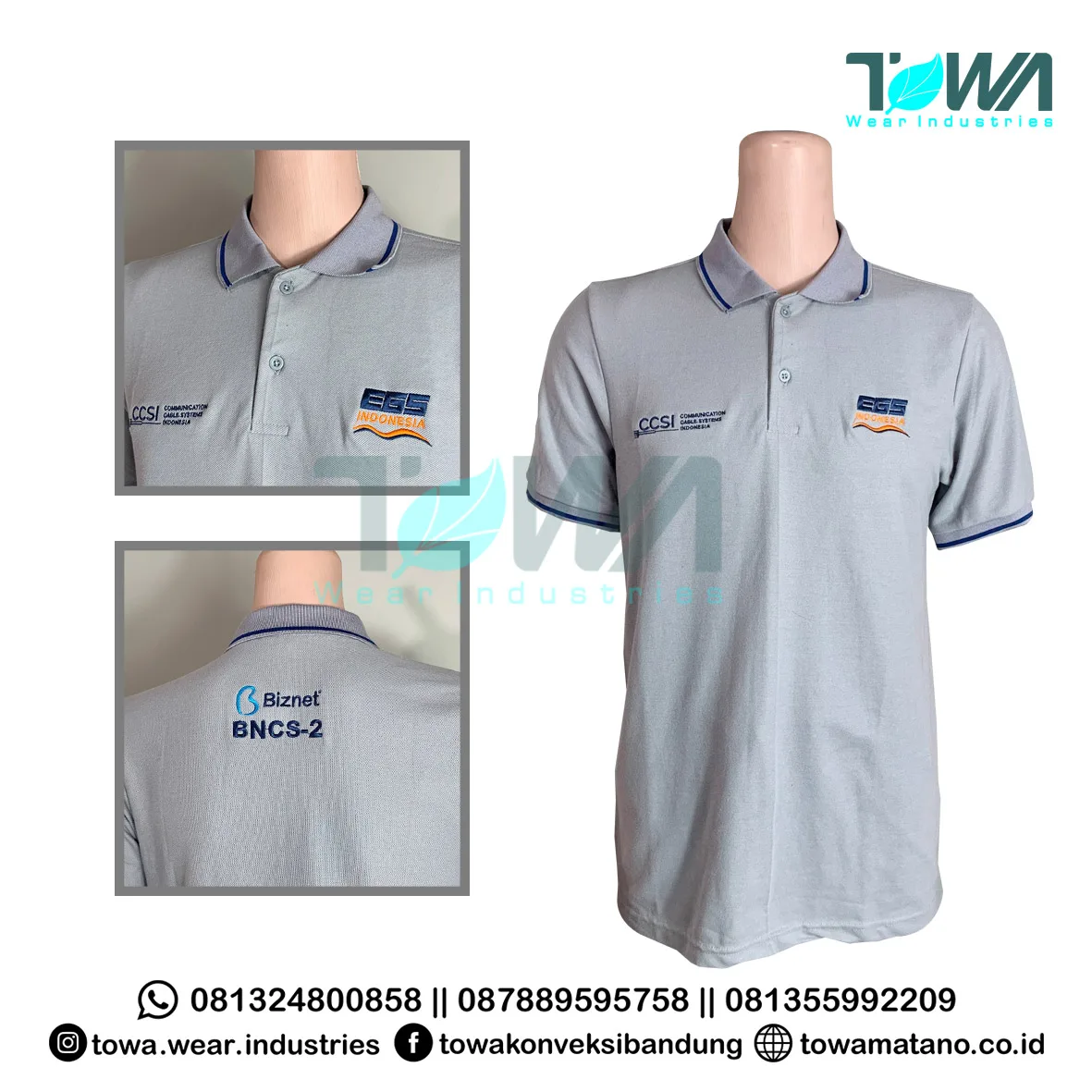 Baju Kaos Kerah Baju Poloshirt Biznet EGS