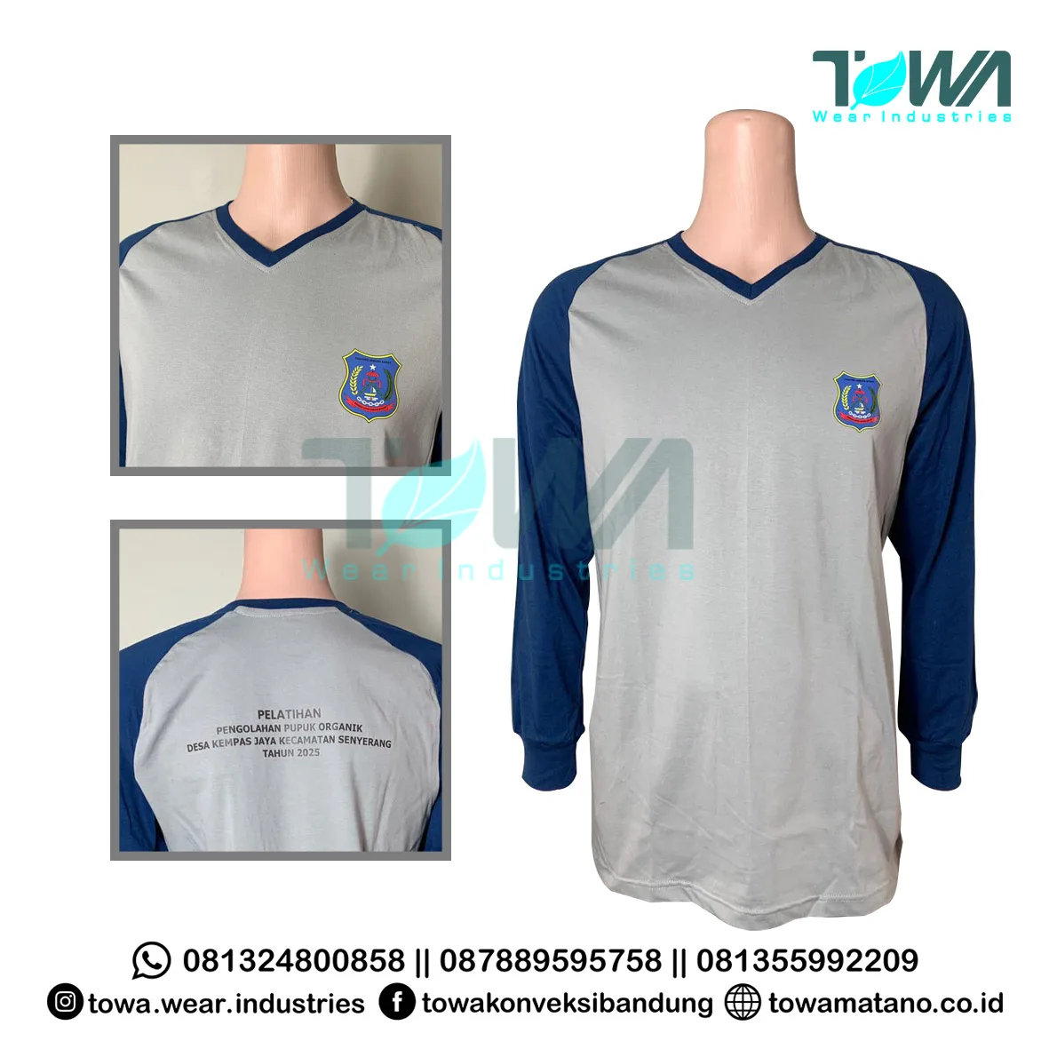 Baju Kaos Baju Event Reglan Lengan Panjang Cotton Combed 24s DTF