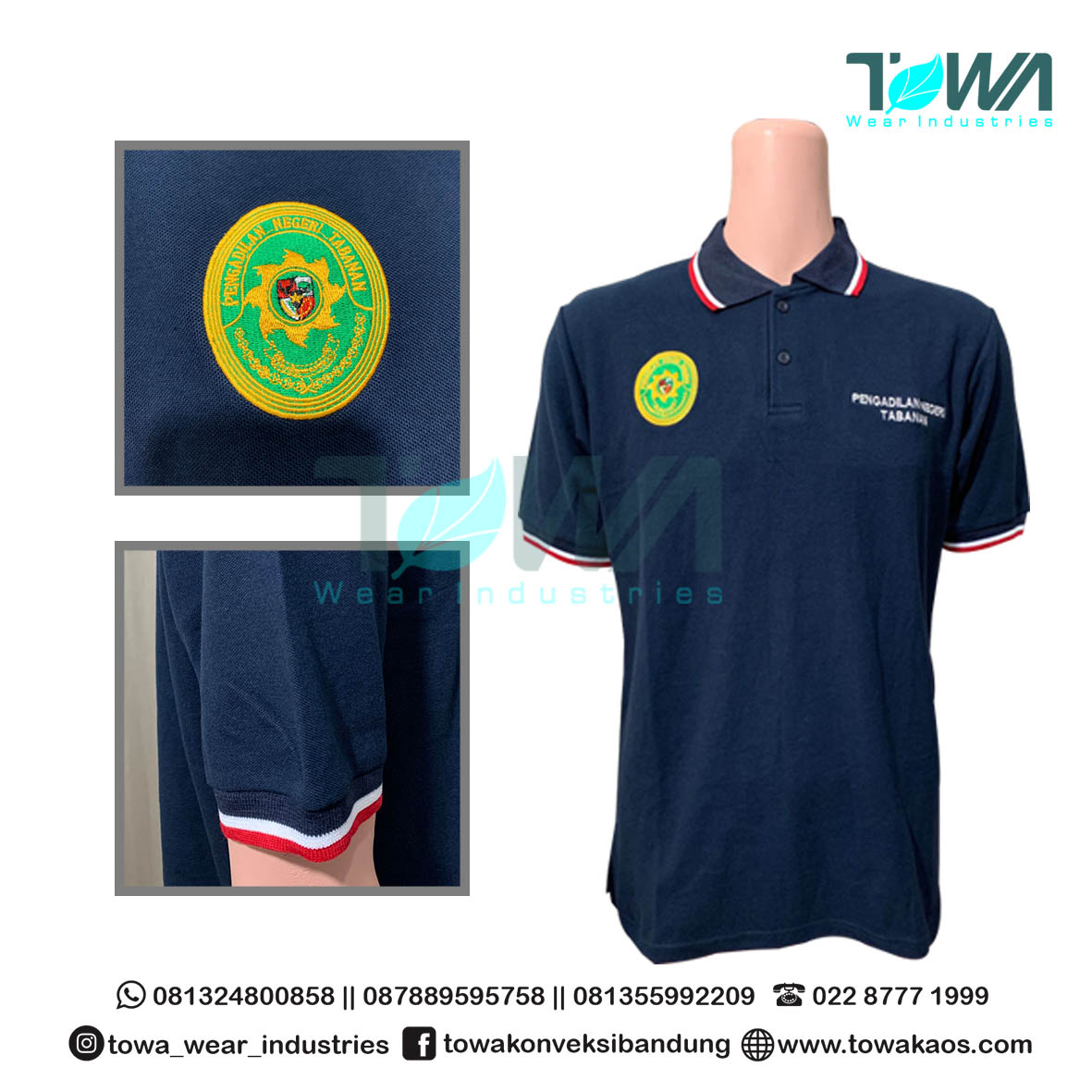 Baju Kaos Kerah Baju Poloshirt Pengadilan Negeri Tabanan Lacoste Navy