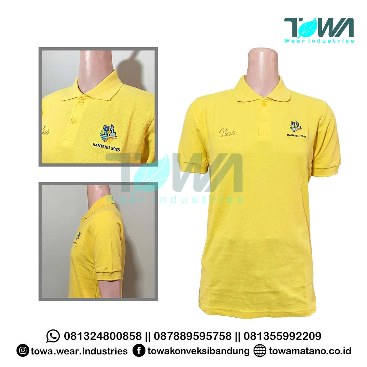 Baju Kaos Kerah Baju Poloshirt Hantaru 2025 Kantah Siak Lacoste CVC Pique