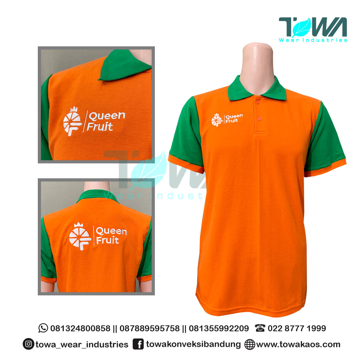 Baju Kaos Kerah Baju Poloshirt Baju Seragam Queen Fruit