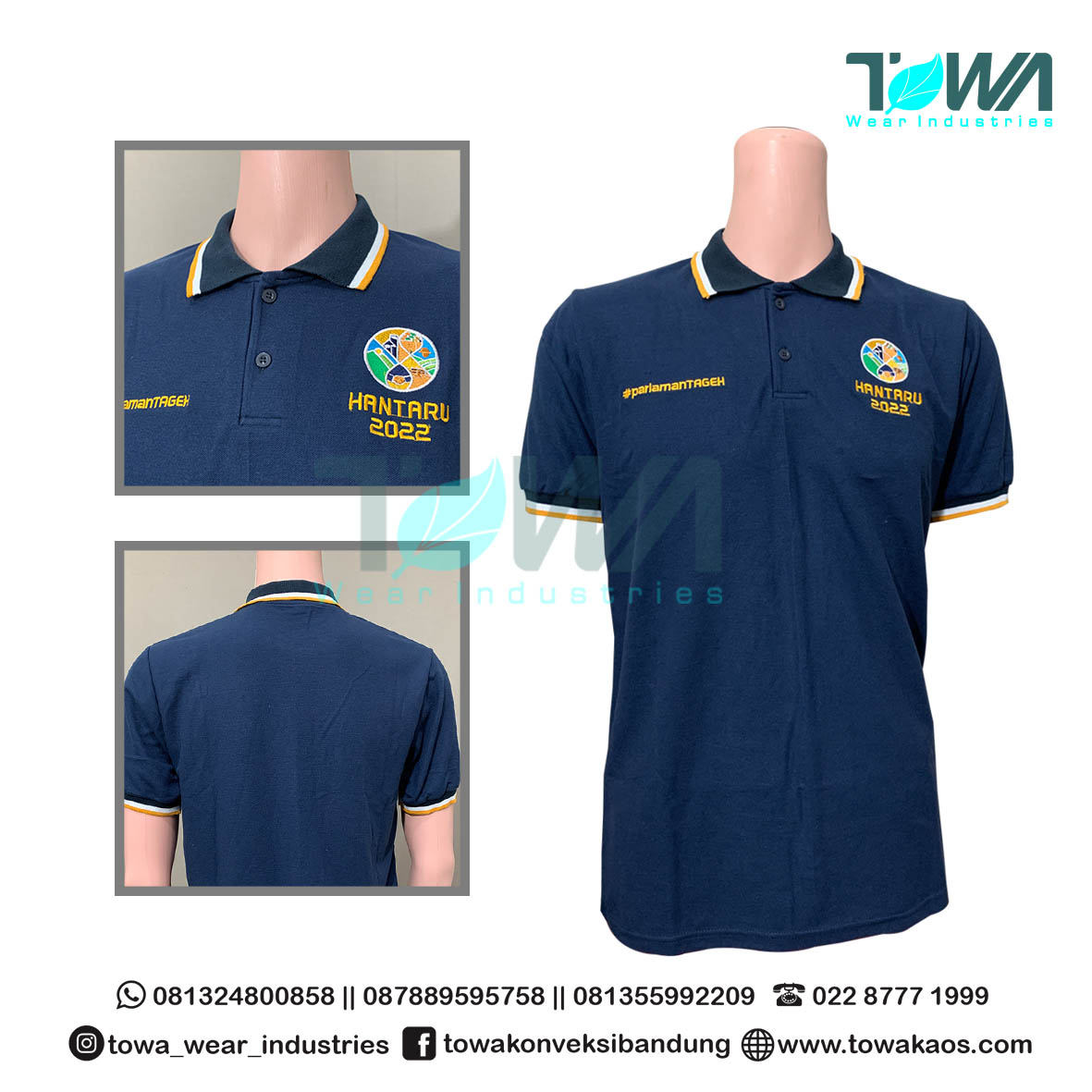 Baju Kaos Kerah Baju Poloshirt Hantaru 2022 Navy