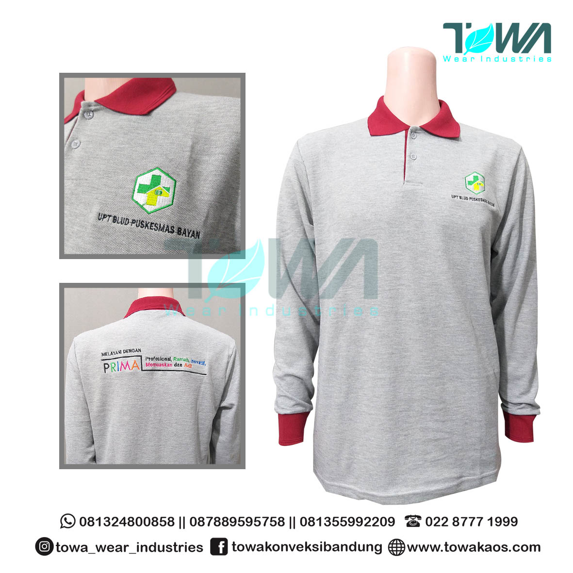 Poloshirt Baju Kaos Kerah Puskesmas Bayan Abu Misty Panjang