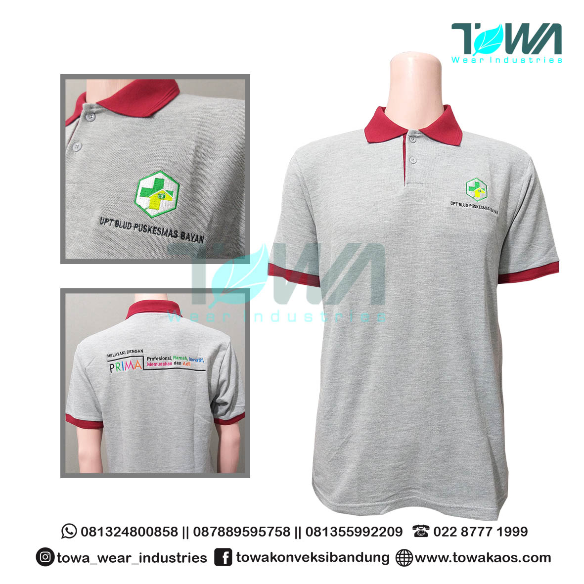 Poloshirt Baju Kaos Kerah Puskesmas Bayan Abu Misty Pendek