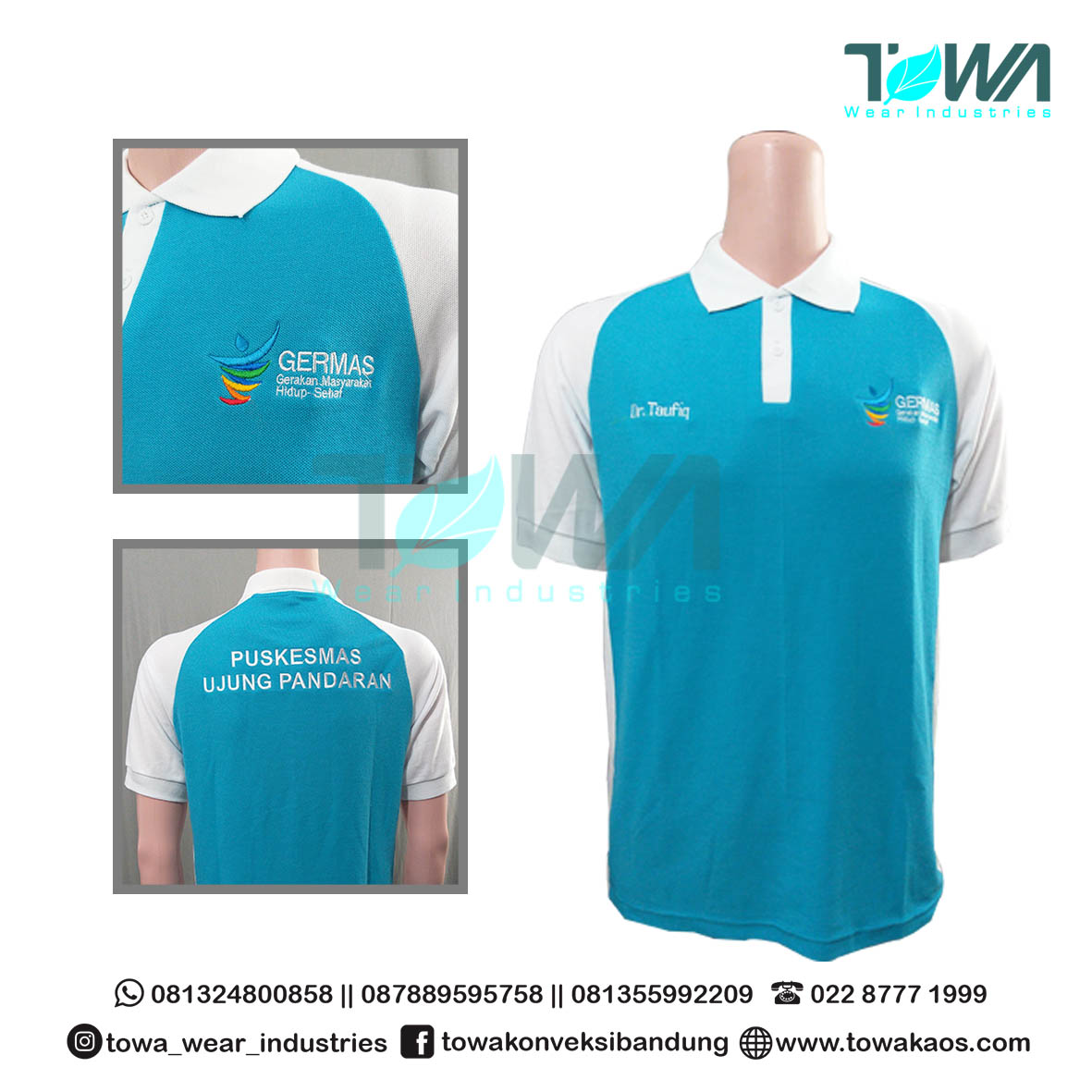 Poloshirt Baju Kaos Kerah Reglan HKN Puskesmas Ujung Pandaran