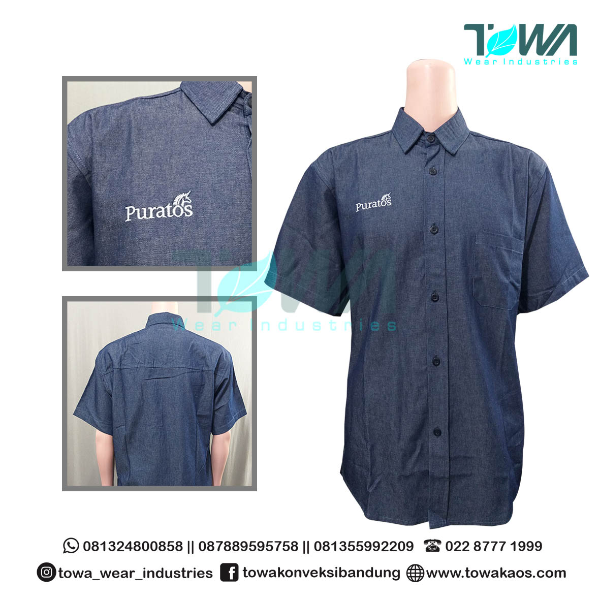 Baju Kemeja Baju Seragam Puratos Bahan Denim