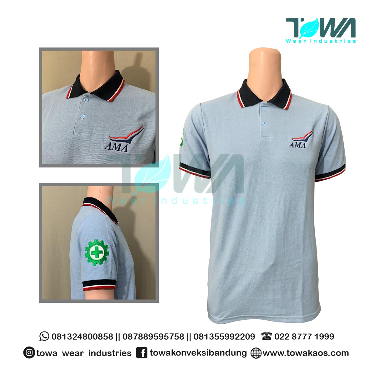 Baju Kaos Kerah Baju Poloshirt Seragam Perusahaan PT. AMA