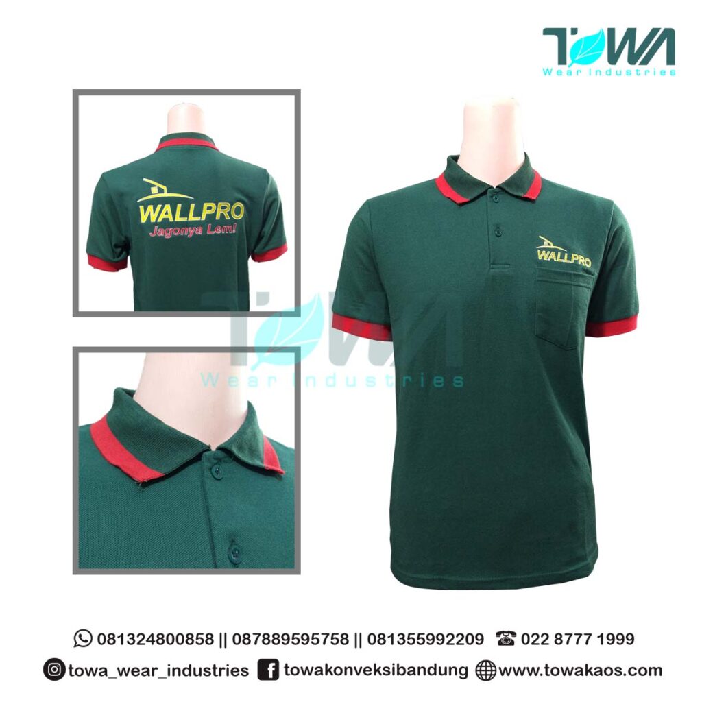 Poloshirt Baju Kaos Kerah Hijau Tua Wallpro