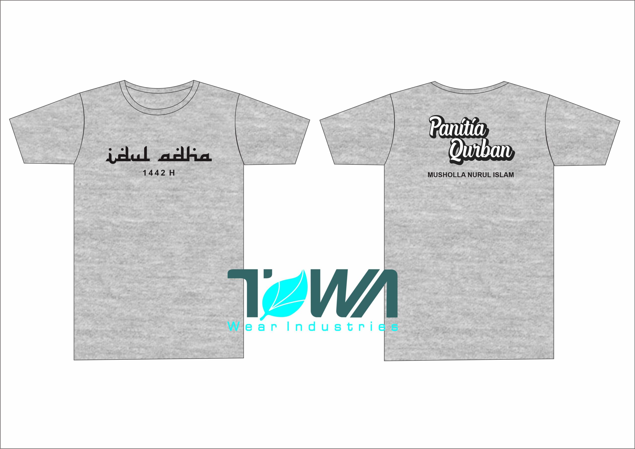 Baju Kaos Seragam Panitia Qurban T-shirt Oblong Kurban 2025 Bahan Katun PE Custom Sablon